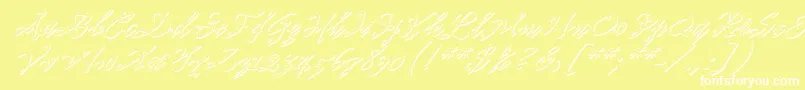Pr8ShadowCat-fontti – valkoiset fontit keltaisella taustalla