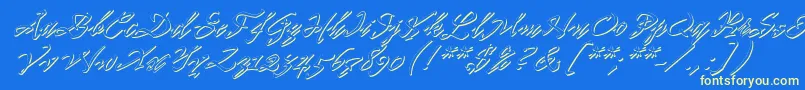 Pr8ShadowCat Font – Yellow Fonts on Blue Background