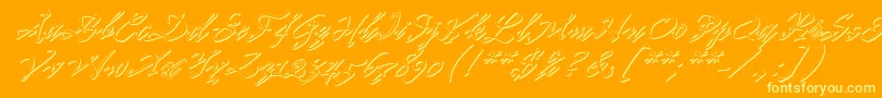 フォントPr8ShadowCat – オレンジの背景に黄色の文字