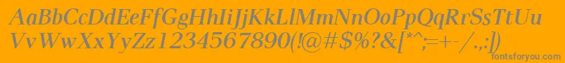 PaxSemiboldItalic Font – Gray Fonts on Orange Background
