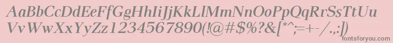 PaxSemiboldItalic Font – Gray Fonts on Pink Background