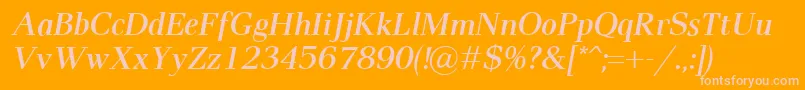PaxSemiboldItalic Font – Pink Fonts on Orange Background