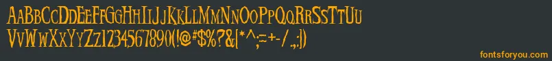 フォントDemonNi – 黒い背景にオレンジの文字