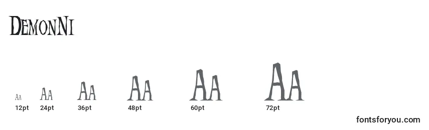 DemonNi Font Sizes