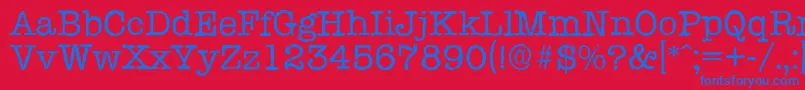 TypewriterantiqueRegular Font – Blue Fonts on Red Background