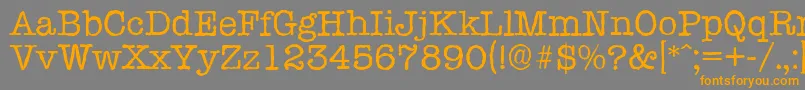 TypewriterantiqueRegular-Schriftart – Orangefarbene Schriften auf grauem Hintergrund