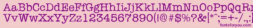 TypewriterantiqueRegular Font – Purple Fonts on Pink Background