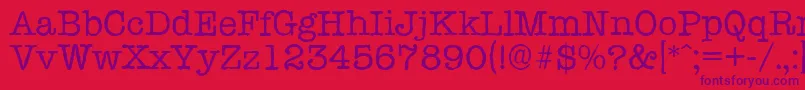 TypewriterantiqueRegular Font – Purple Fonts on Red Background