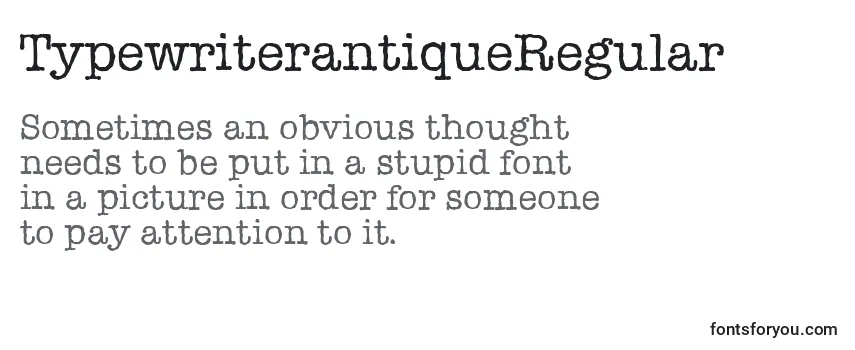 Обзор шрифта TypewriterantiqueRegular