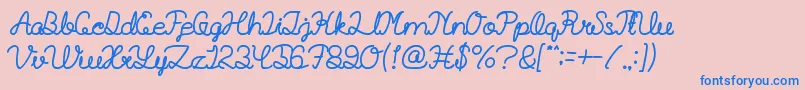 BillyjeanstyleBold-Schriftart – Blaue Schriften auf rosa Hintergrund