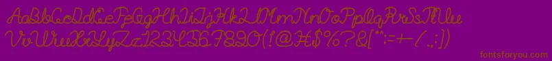 BillyjeanstyleBold-Schriftart – Braune Schriften auf violettem Hintergrund