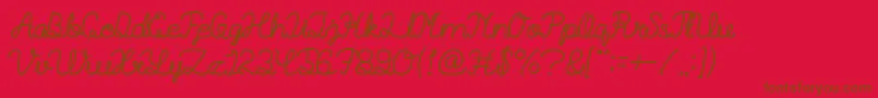 Fonte BillyjeanstyleBold – fontes marrons em um fundo vermelho
