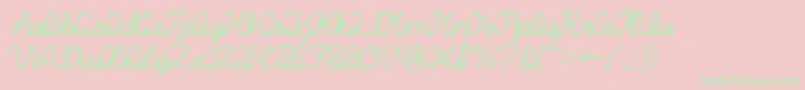 Fonte BillyjeanstyleBold – fontes verdes em um fundo rosa