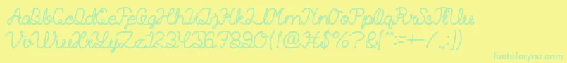 BillyjeanstyleBold Font – Green Fonts on Yellow Background
