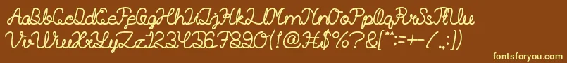 BillyjeanstyleBold Font – Yellow Fonts on Brown Background