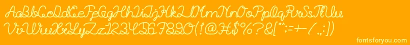 BillyjeanstyleBold Font – Yellow Fonts on Orange Background