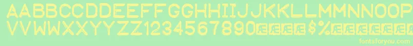 Embosst1 Font – Yellow Fonts on Green Background