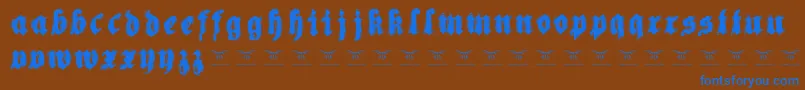 Reachingforheaven Font – Blue Fonts on Brown Background