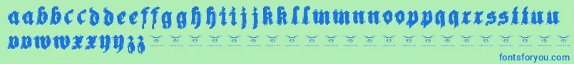 Reachingforheaven Font – Blue Fonts on Green Background