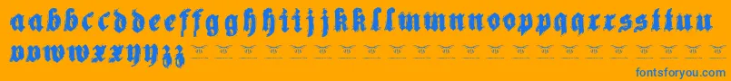 Reachingforheaven Font – Blue Fonts on Orange Background