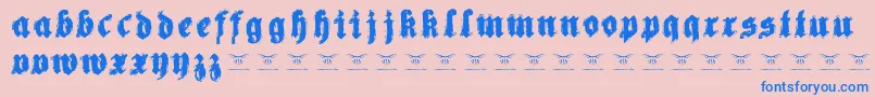 Reachingforheaven Font – Blue Fonts on Pink Background