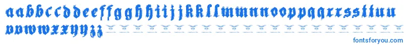 Reachingforheaven Font – Blue Fonts on White Background