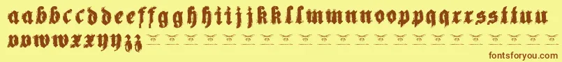 Reachingforheaven Font – Brown Fonts on Yellow Background