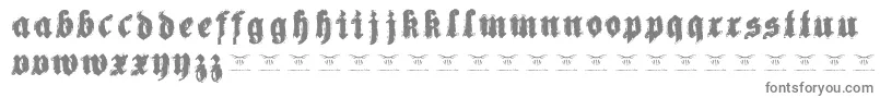 フォントReachingforheaven – 白い背景に灰色の文字