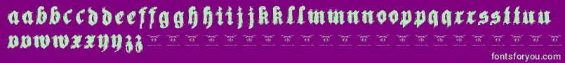 Reachingforheaven Font – Green Fonts on Purple Background