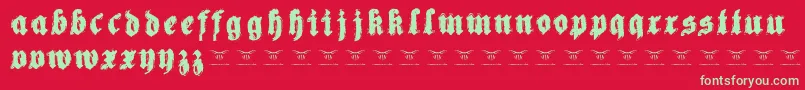 Reachingforheaven Font – Green Fonts on Red Background