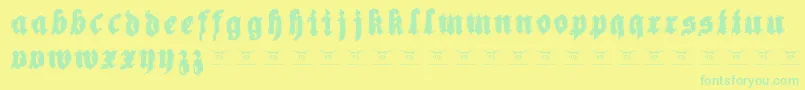 Reachingforheaven Font – Green Fonts on Yellow Background