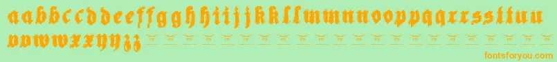 Reachingforheaven Font – Orange Fonts on Green Background