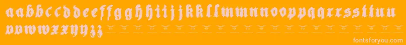 Reachingforheaven Font – Pink Fonts on Orange Background