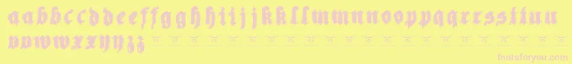 Reachingforheaven Font – Pink Fonts on Yellow Background