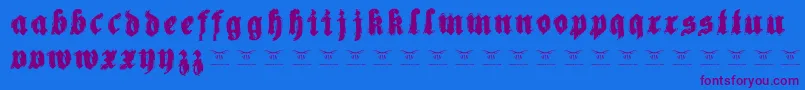 Reachingforheaven Font – Purple Fonts on Blue Background