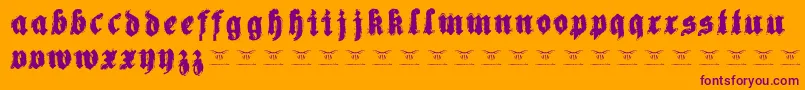 Reachingforheaven Font – Purple Fonts on Orange Background