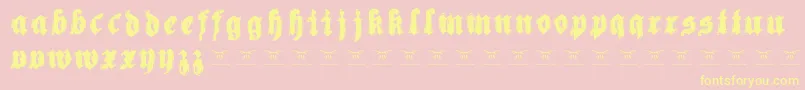 Reachingforheaven Font – Yellow Fonts on Pink Background