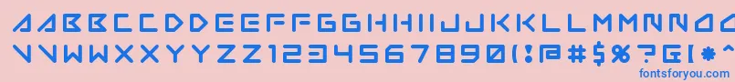 フォントInsanehours2 – ピンクの背景に青い文字