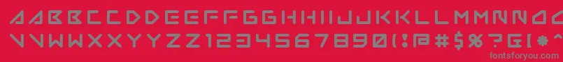 フォントInsanehours2 – 赤い背景に灰色の文字