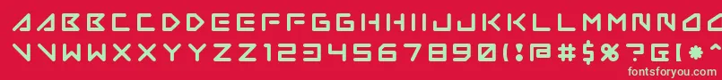 フォントInsanehours2 – 赤い背景に緑の文字