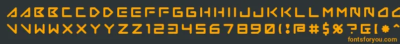 フォントInsanehours2 – 黒い背景にオレンジの文字