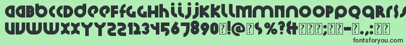 フォントSantiako2 – 緑の背景に黒い文字