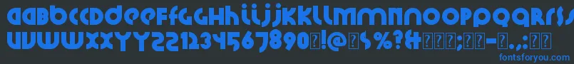 フォントSantiako2 – 黒い背景に青い文字