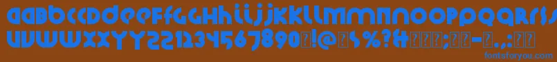 フォントSantiako2 – 茶色の背景に青い文字