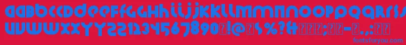 フォントSantiako2 – 赤い背景に青い文字