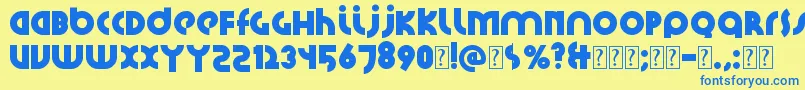 Santiako2-fontti – siniset fontit keltaisella taustalla