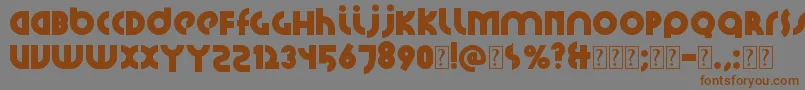 フォントSantiako2 – 茶色の文字が灰色の背景にあります。