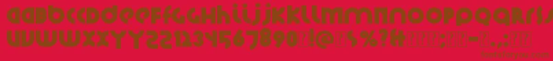 Santiako2-fontti – ruskeat fontit punaisella taustalla