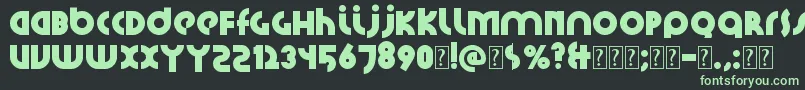 フォントSantiako2 – 黒い背景に緑の文字