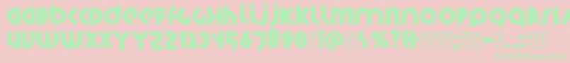 Santiako2-fontti – vihreät fontit vaaleanpunaisella taustalla